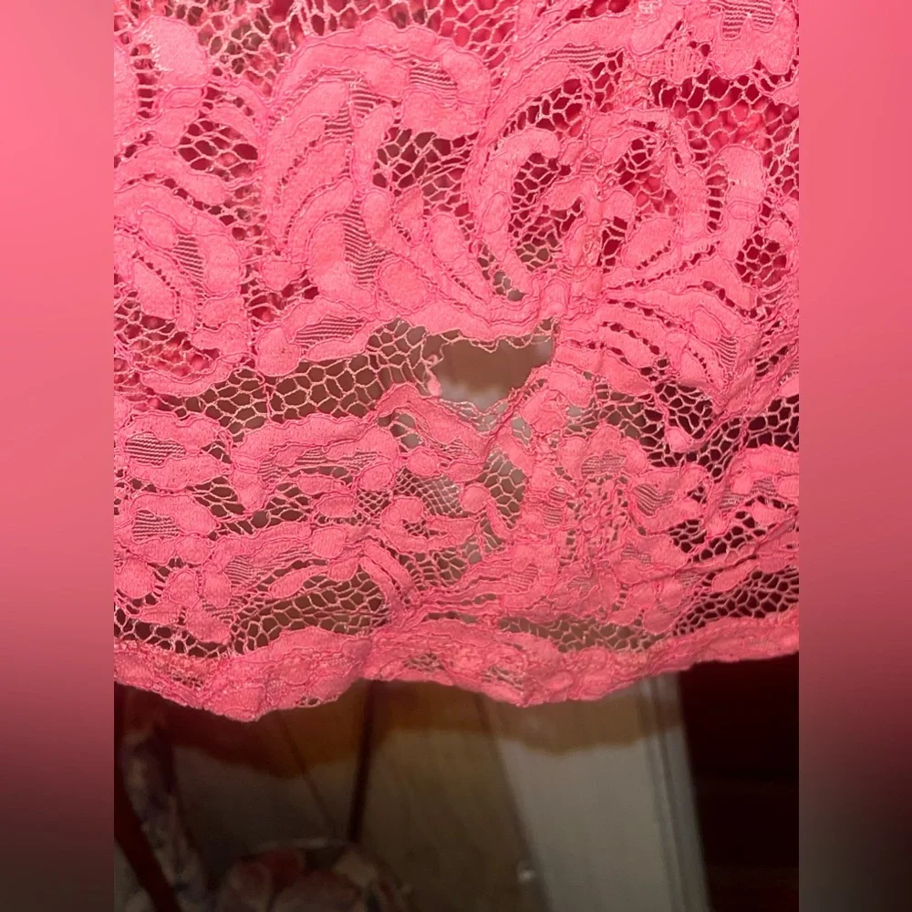 Torrid Brand Coral Lace Skater Dress. Size 14 READ DESCRIPTION **SEE PICS - Picture 5 of 7
